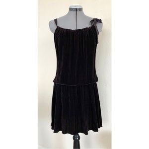 Vince Velvet Drop Waist Dress XS